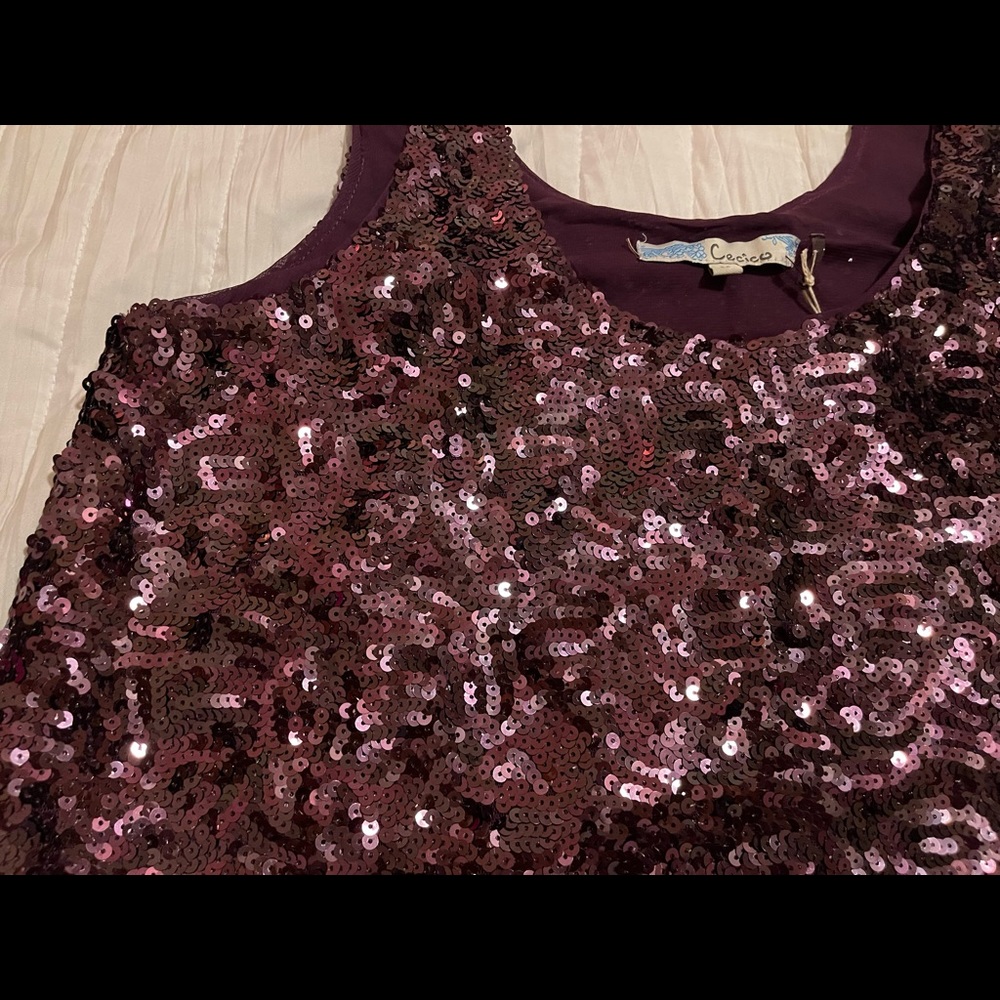 Cecico Sequin Crop Tank Sz Medium
